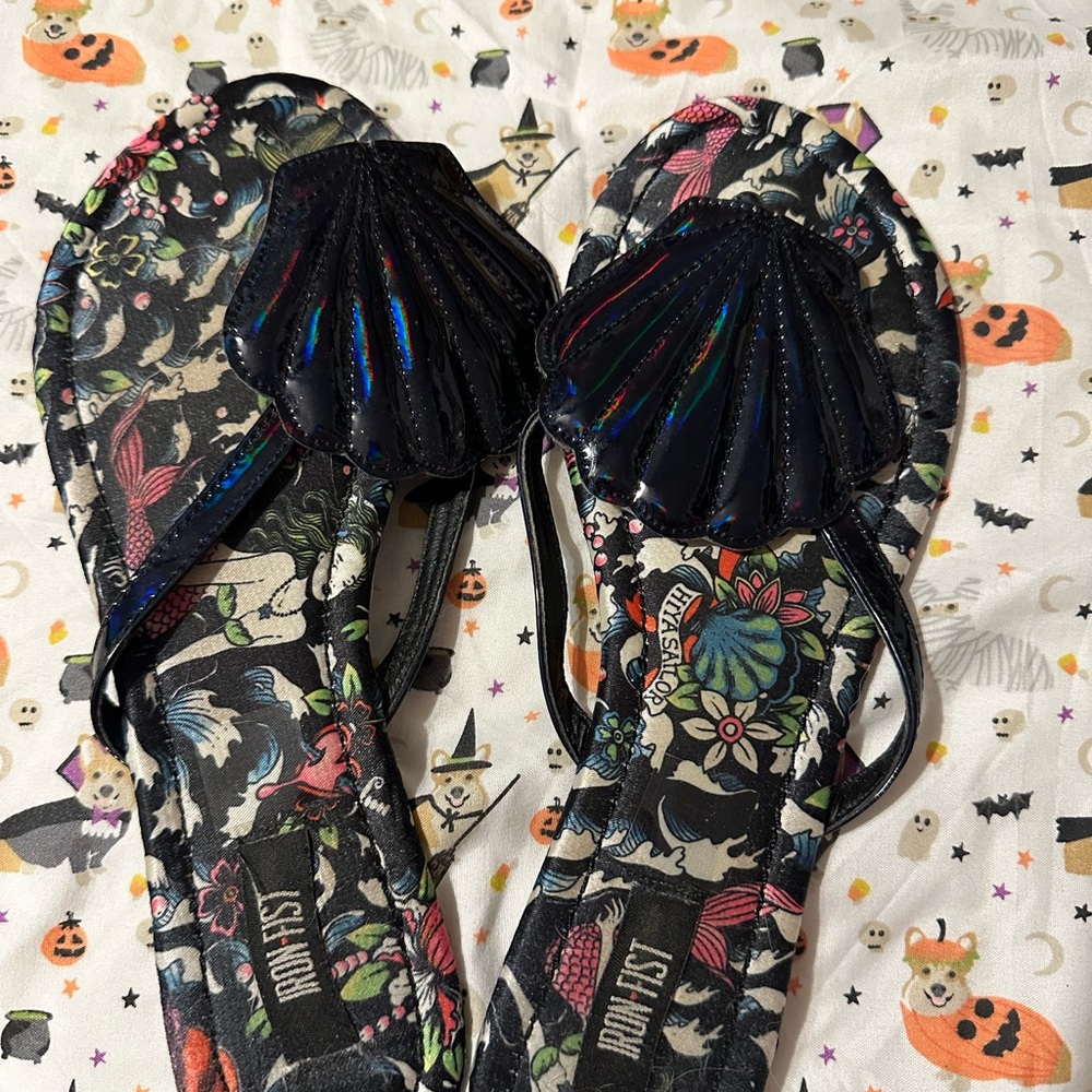 Iron Fist Mermaid Seashell Flip Flop Sandals